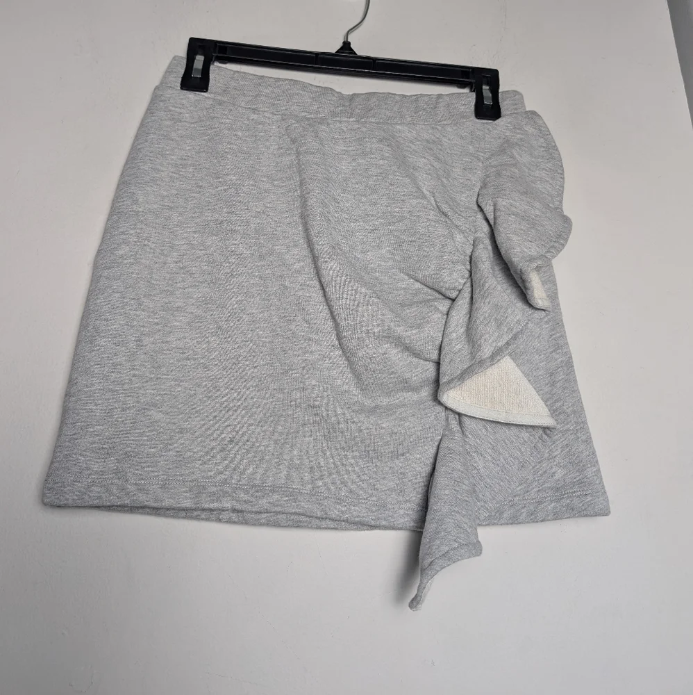 Rebecca Minkoff Skirt Ruffle Gray Knit Pull On Mini Sz S